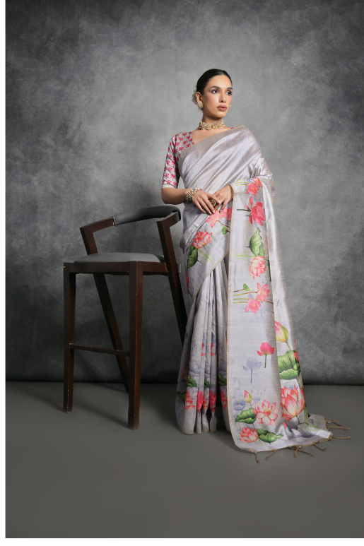 Kalamkari Tussar Silk Saree