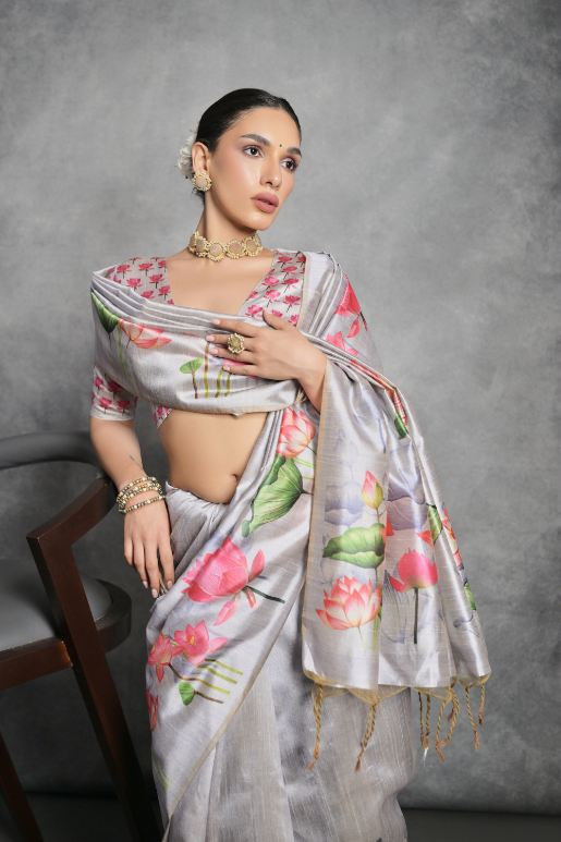 Kalamkari Tussar Silk Saree