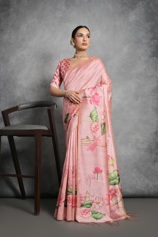 Kalamkari Tussar Silk Saree