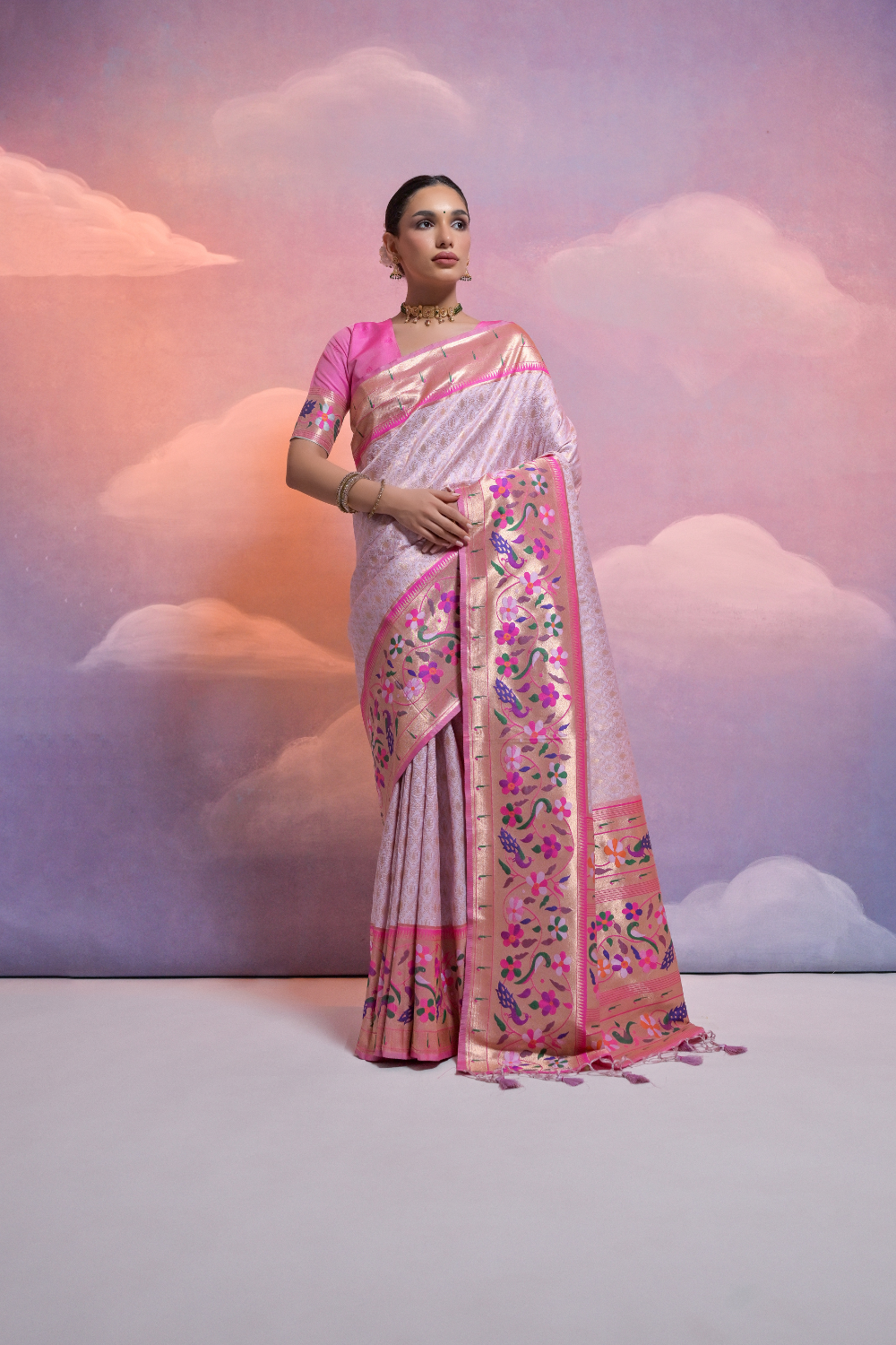 Pista Paithani Silk Saree