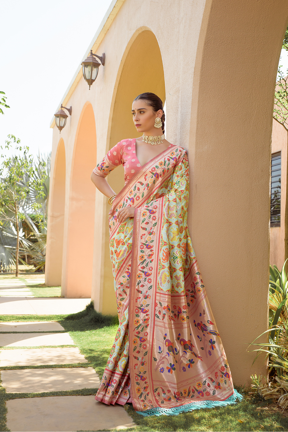 Soft Green Paithani