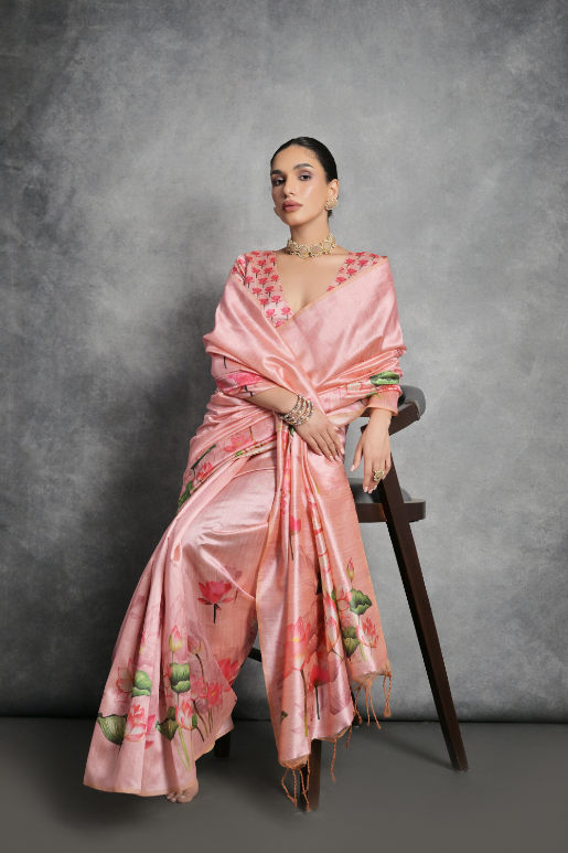 Kalamkari Tussar Silk Saree
