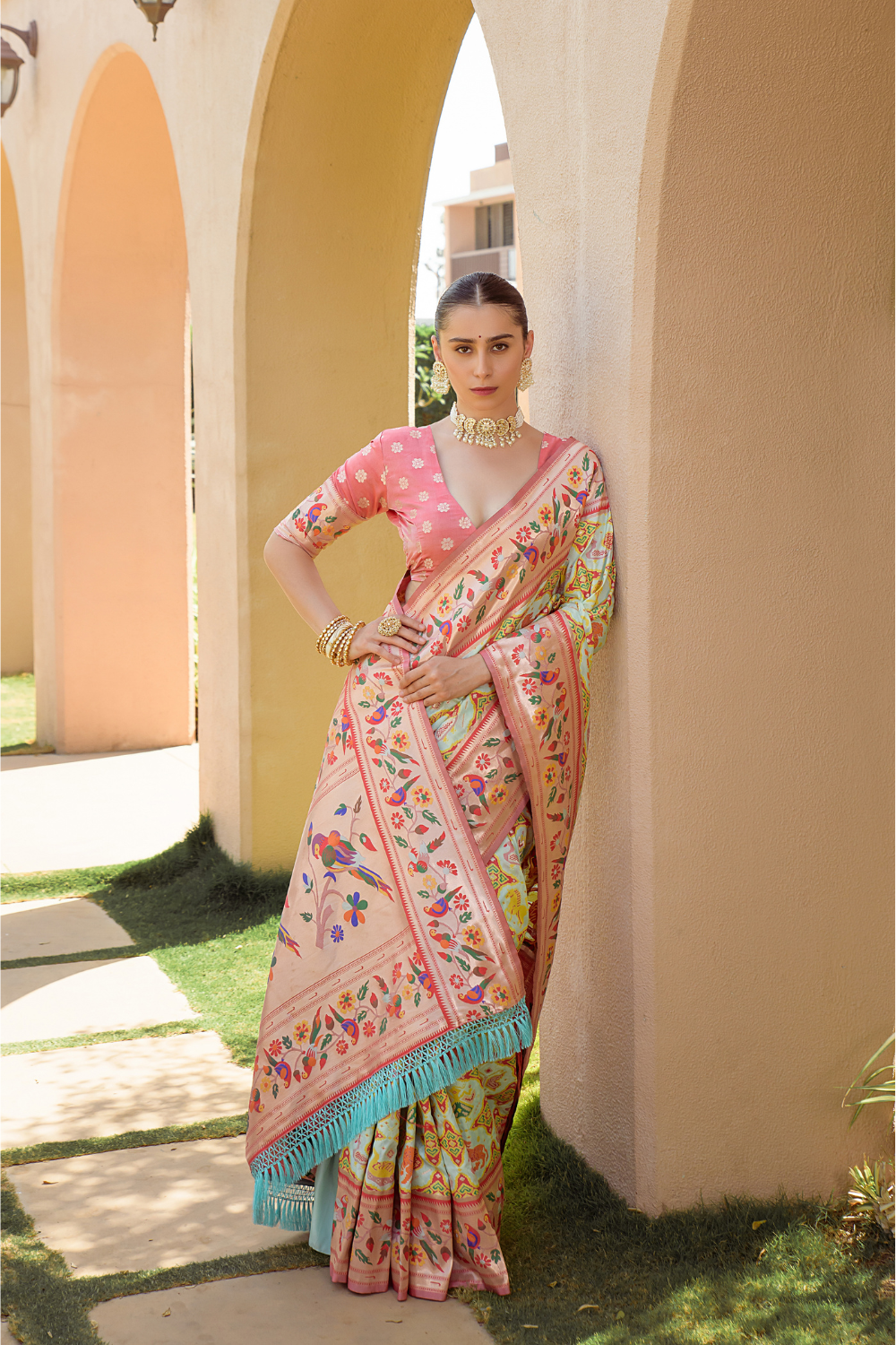 Soft Green Paithani