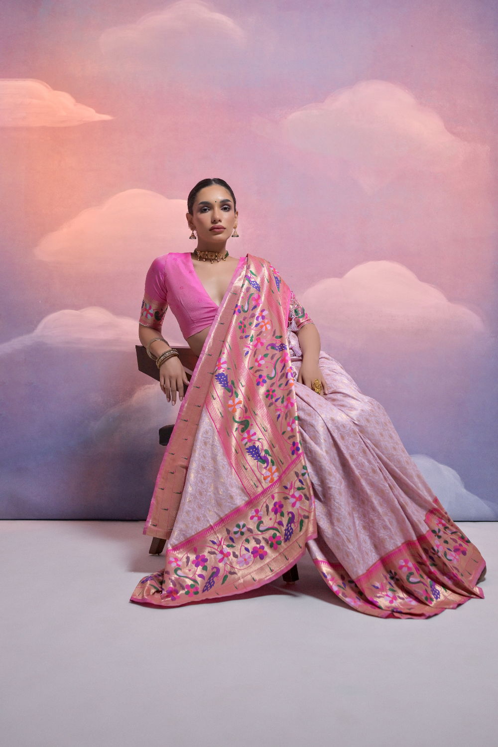 Pista Paithani Silk Saree