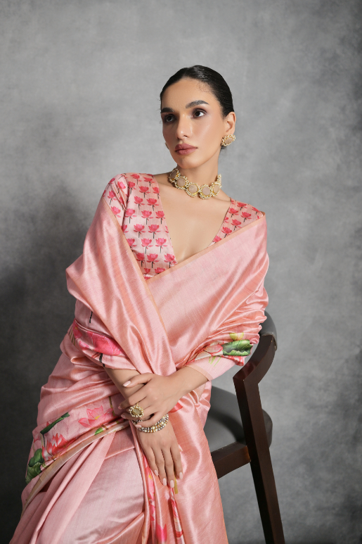 Kalamkari Tussar Silk Saree