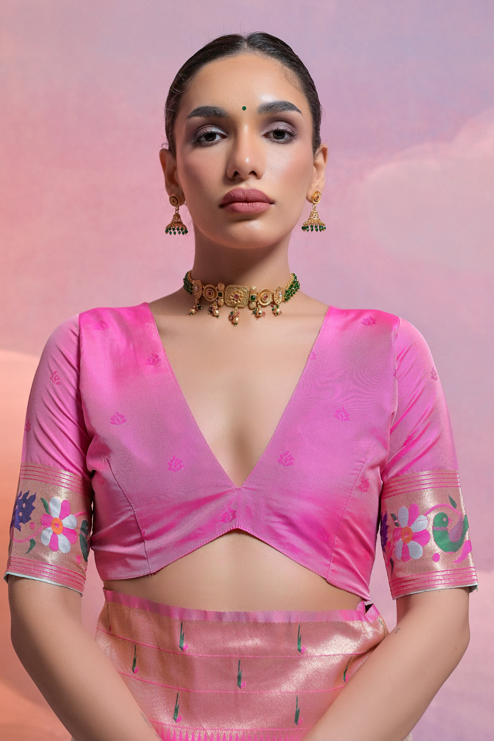 Pista Paithani Silk Saree