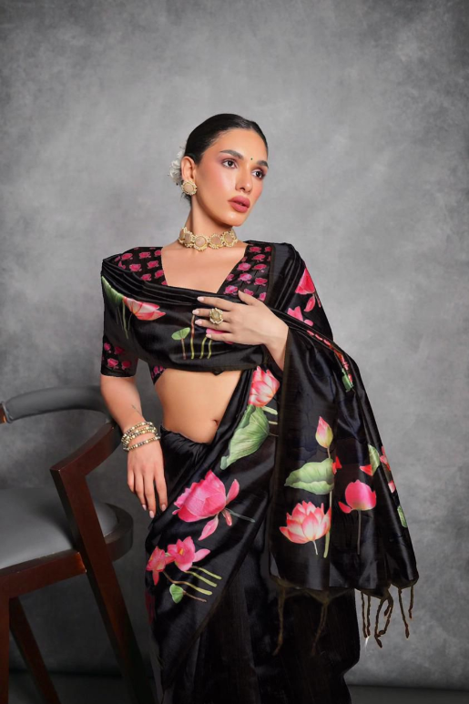 Kalamkari Tussar Silk Saree