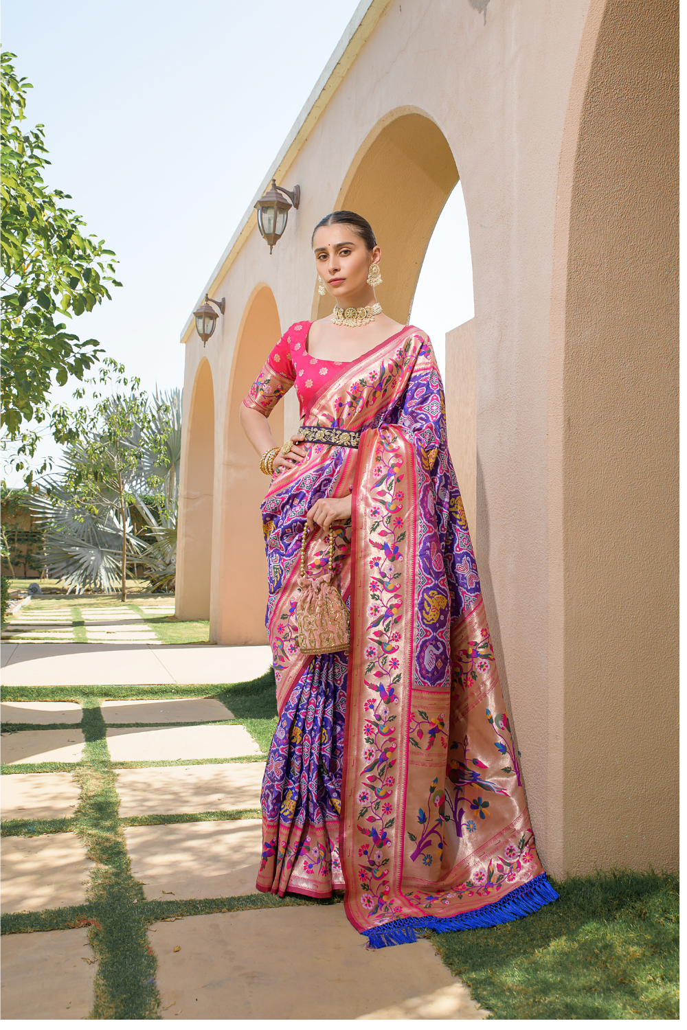 Royal Blue Paithani