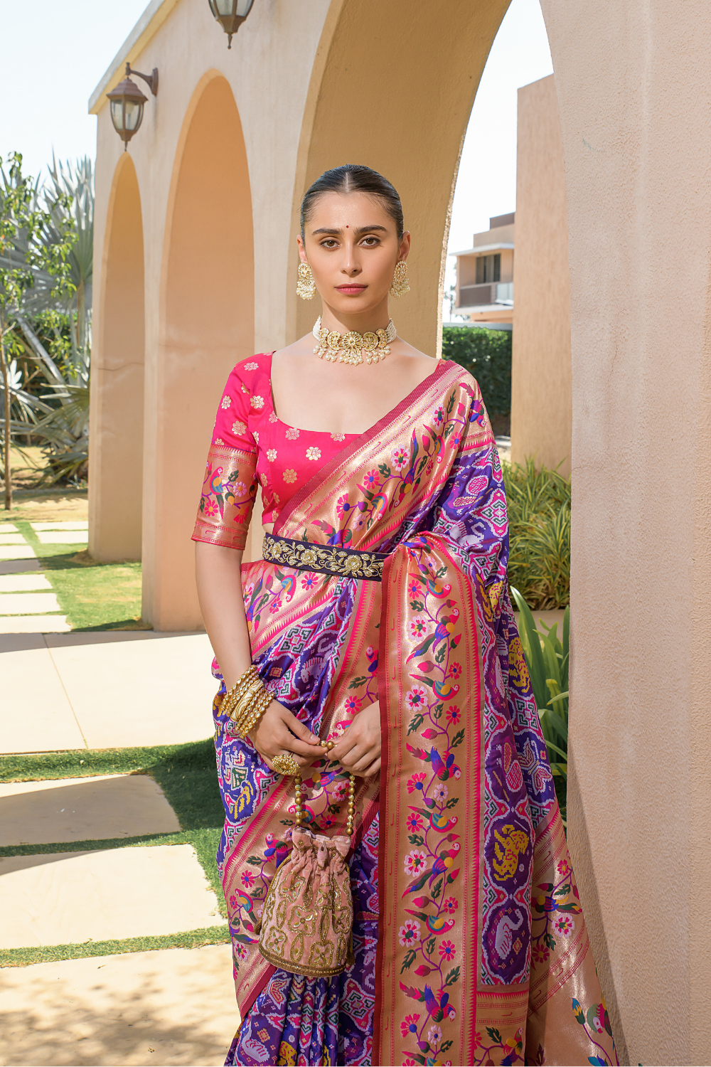 Royal Blue Paithani
