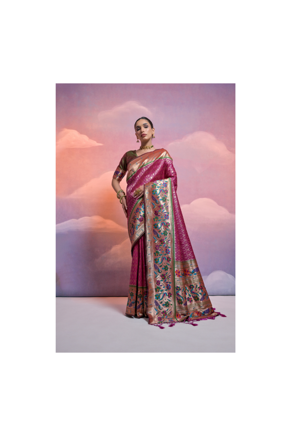 Pista Paithani Silk Saree