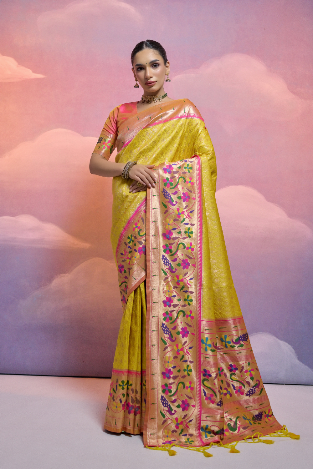 Pista Paithani Silk Saree
