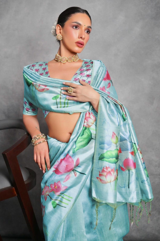 Kalamkari Tussar Silk Saree