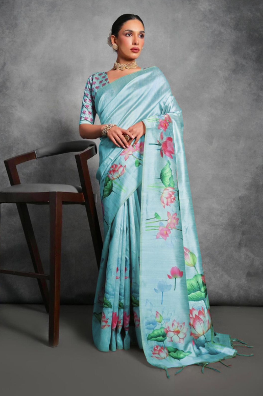 Kalamkari Tussar Silk Saree