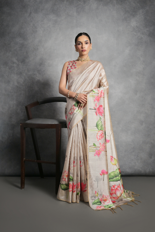 Kalamkari Tussar Silk Saree