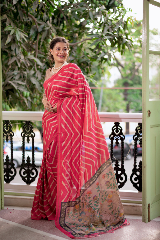 Monika Tussar Silk Saree
