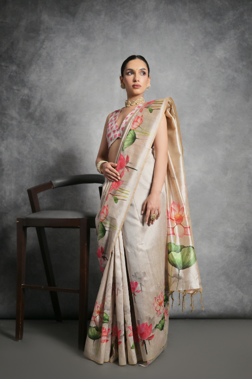 Kalamkari Tussar Silk Saree