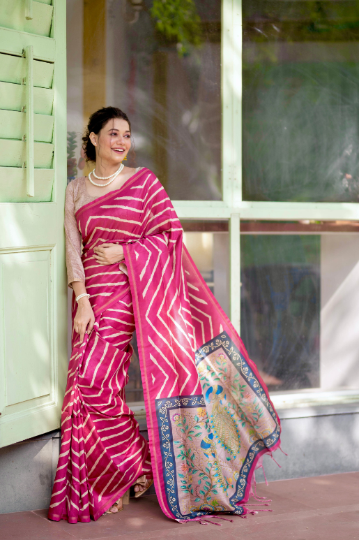 Monika Tussar Silk Saree