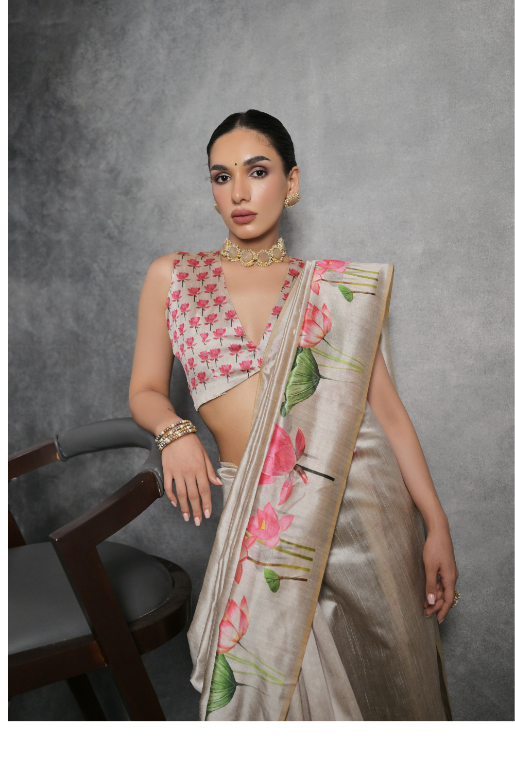 Kalamkari Tussar Silk Saree