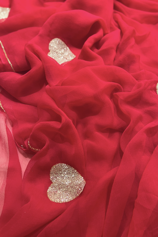 All Hearts Chiffon Saree