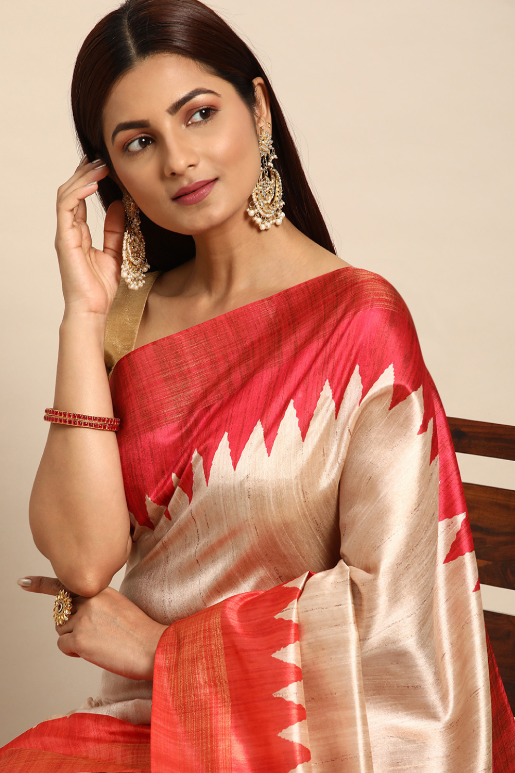 Sukhi Tussar Silk Saree