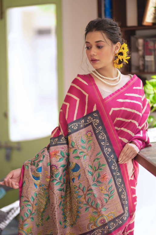 Monika Tussar Silk Saree