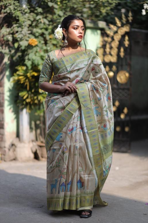 Mirza Soft Tussar Silk Saree