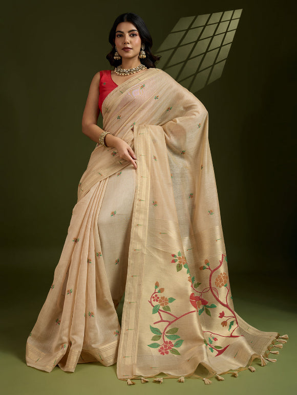 Chiku Muga Cotton Saree