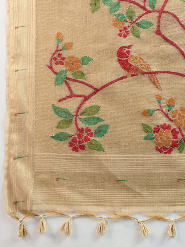 Chiku Muga Cotton Saree