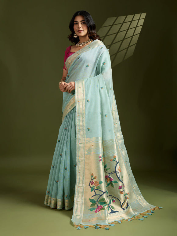 Chiku Muga Cotton Saree