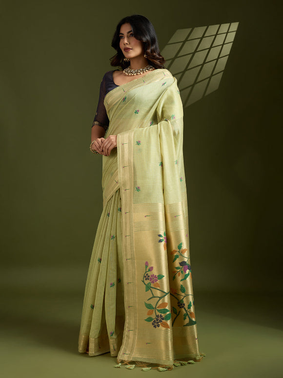 Chiku Muga Cotton Saree