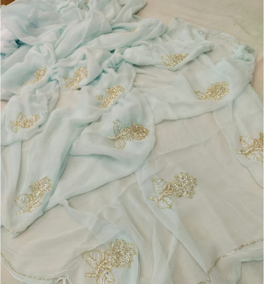 Karvy Beads & Sequins Chiffon Saree