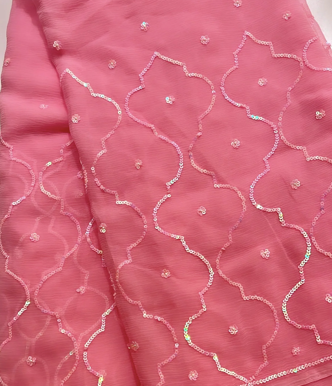 Maharani Sequins Chiffon Saree