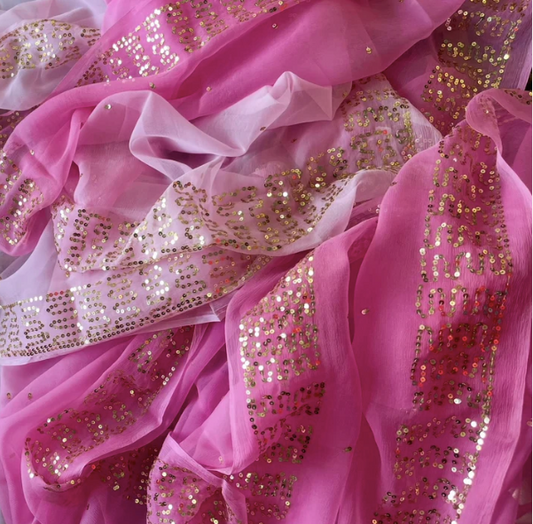 Misha Sequin Chiffon Saree