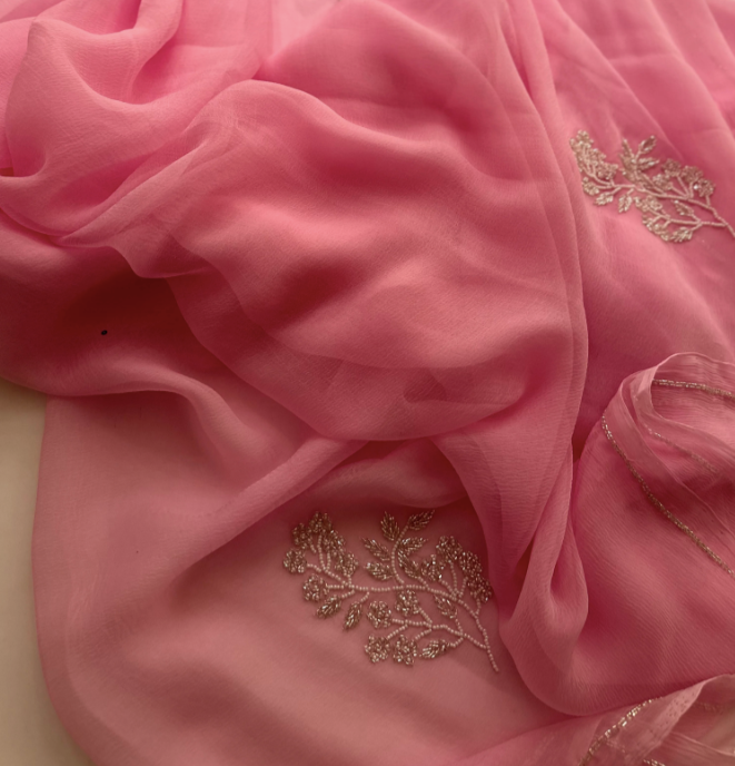 Daisy Pearl Pure Chiffon Saree