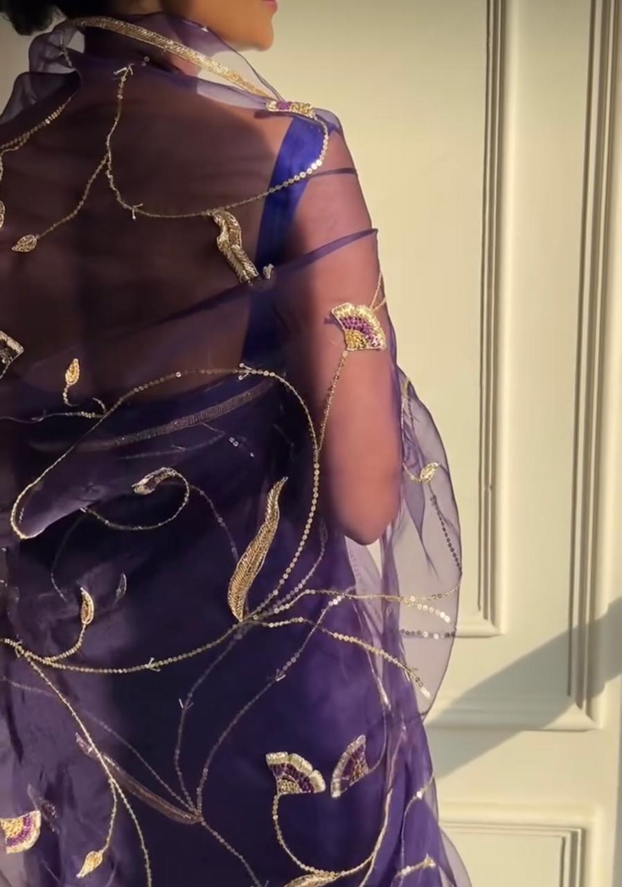 Jamni Sitara Chiffon Saree
