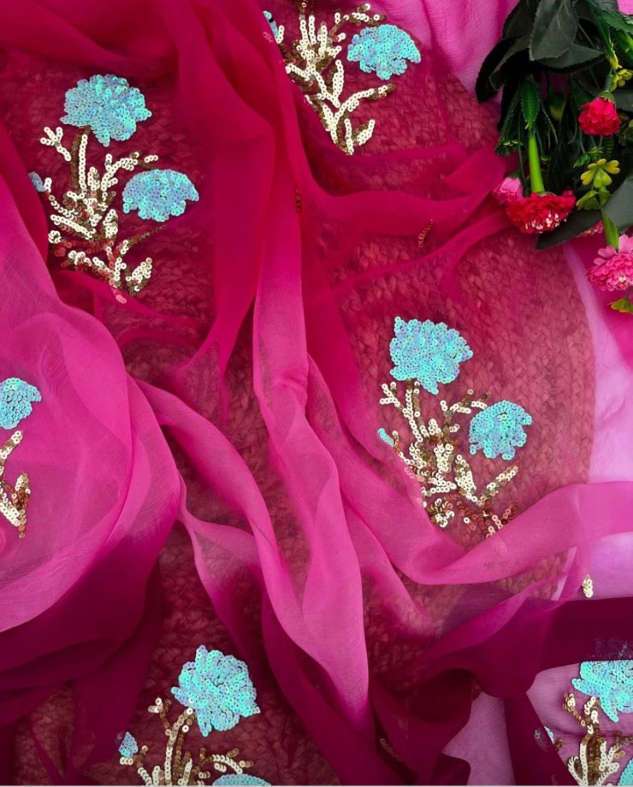 Saadgi Pure Chiffon Saree