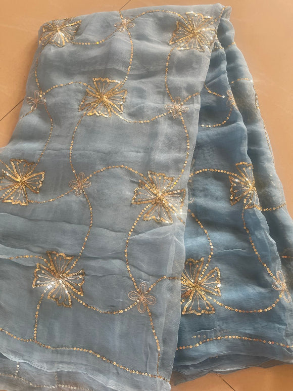 Daisy Sequin Zaal Chiffon Saree