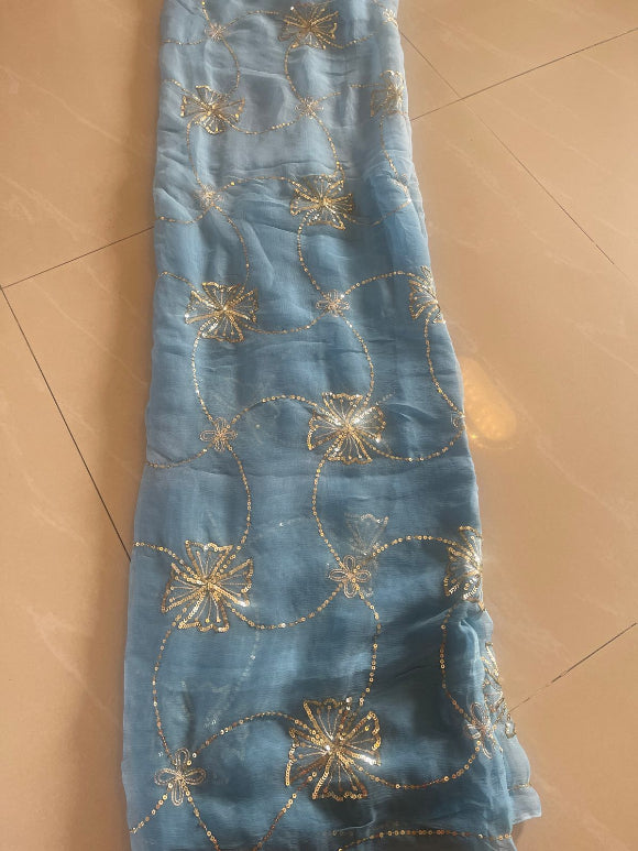 Daisy Sequin Zaal Chiffon Saree