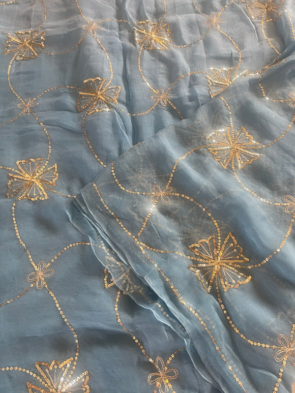 Daisy Sequin Zaal Chiffon Saree