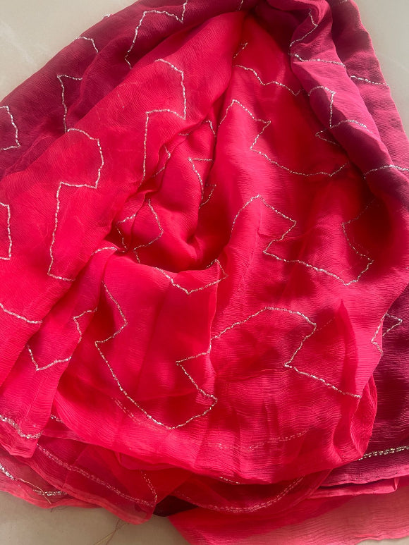 Gulaal Cut Dana Pure Chiffon Saree
