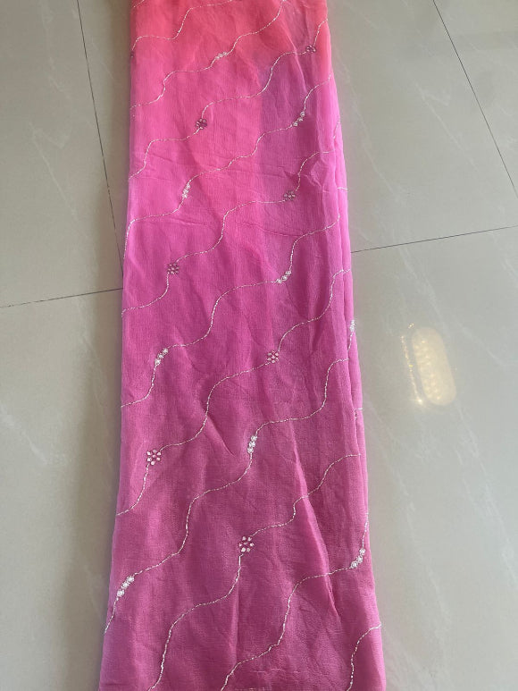 Aaina Sequins Pearl Chiffon Saree