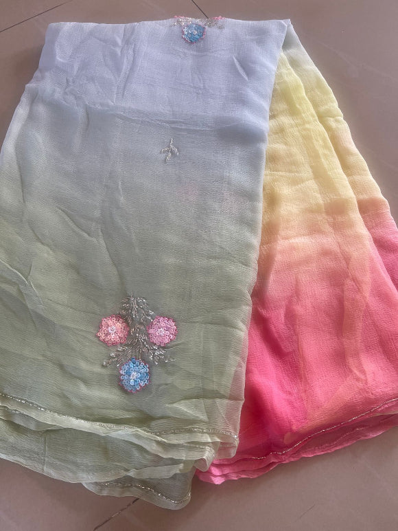Colorpop Pure Chiffon Saree