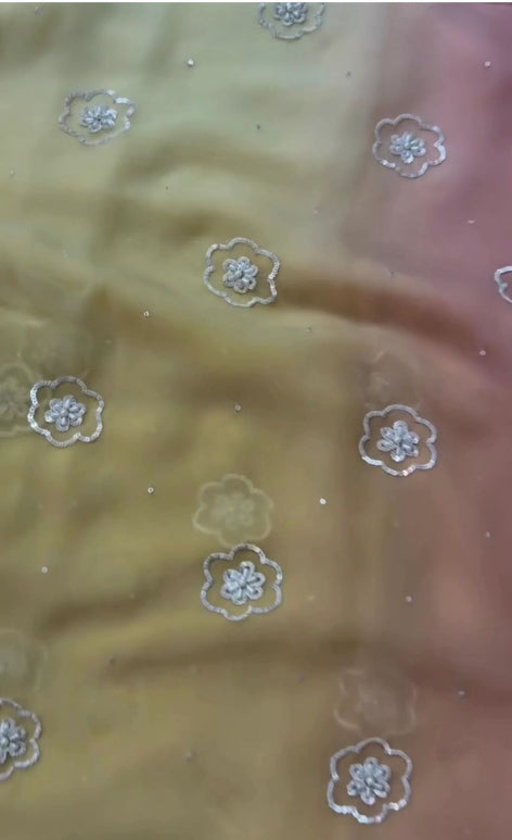 Phool Sequins Pure Chiffon Saree