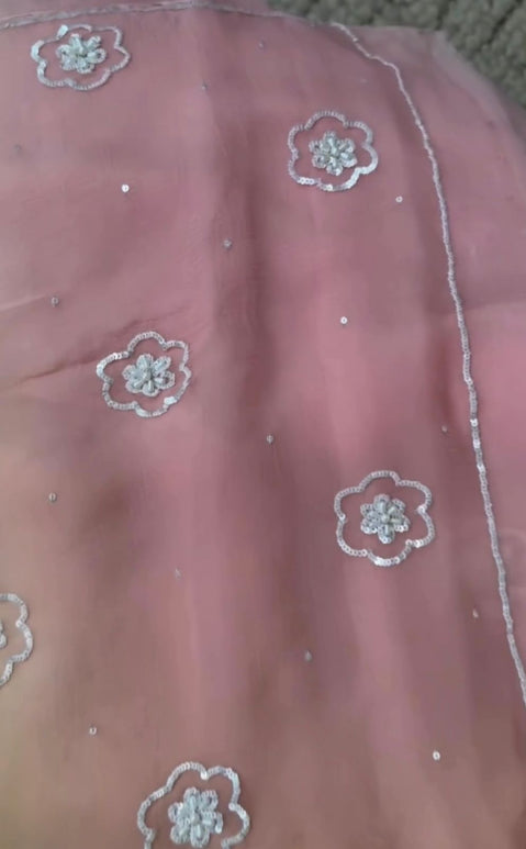 Phool Sequins Pure Chiffon Saree