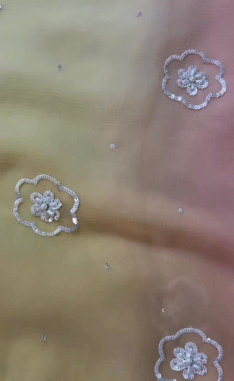 Phool Sequins Pure Chiffon Saree