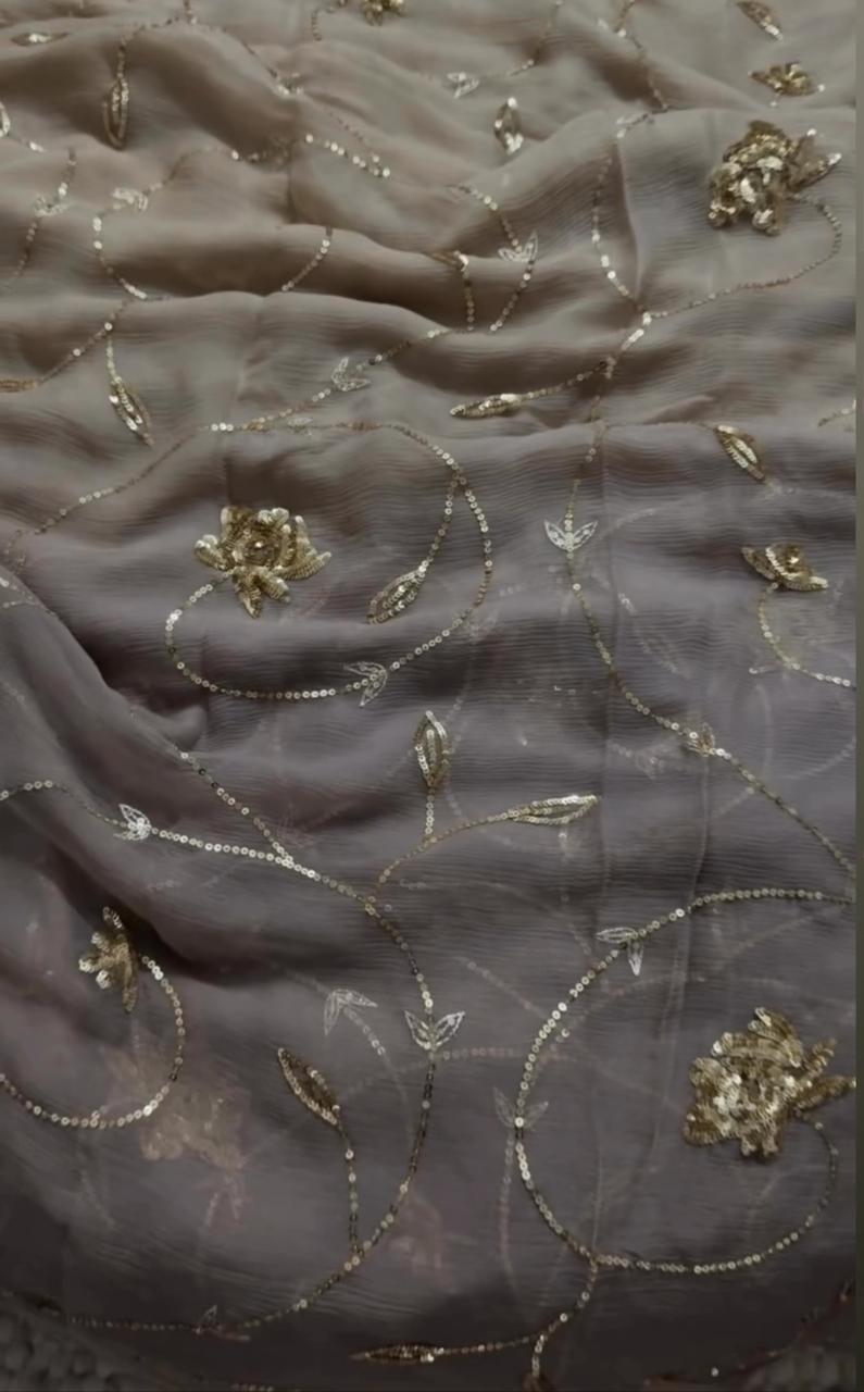 Slate Sequin Pure Chiffon Sequin