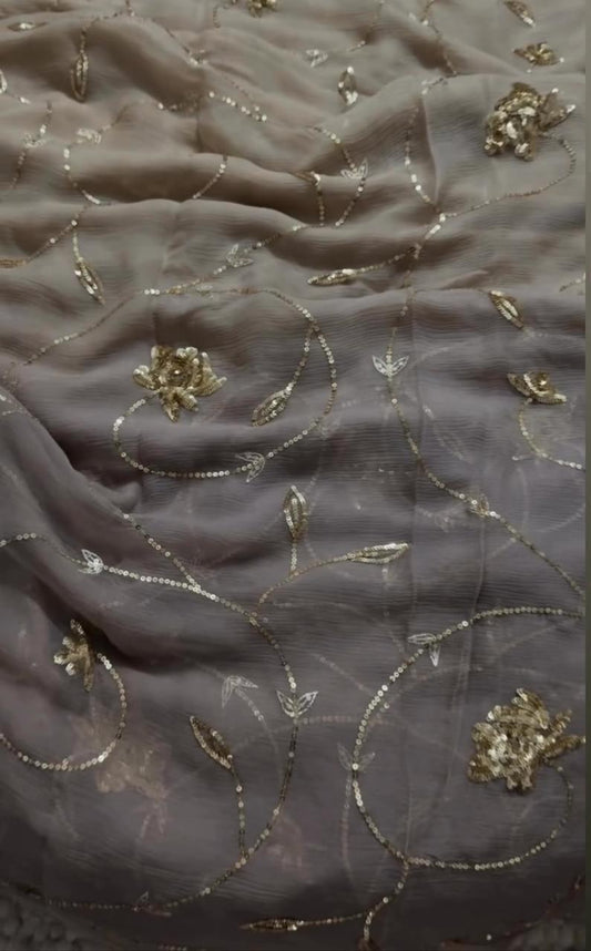 Slate Sequin Pure Chiffon Sequin