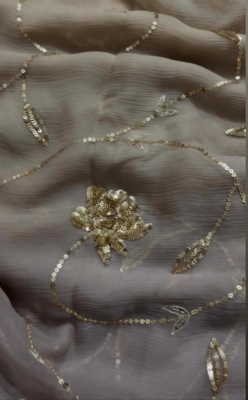 Slate Sequin Pure Chiffon Sequin