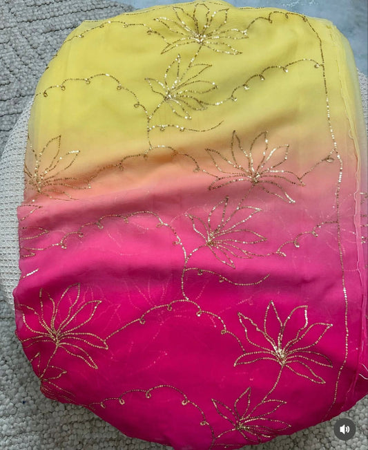 Lilly Sequin Chiffon Saree