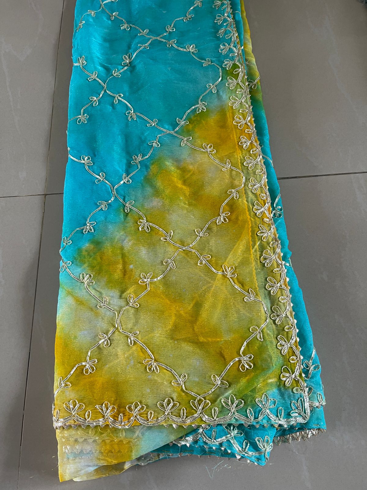 Shimmer Gota Chiffon Saree